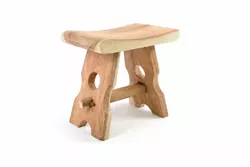 DIVERO 40748 Masivní stolička z mungurového dřeva - ruční práce
